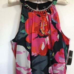 MSK Floral High/Low Dress, NWT Size 14